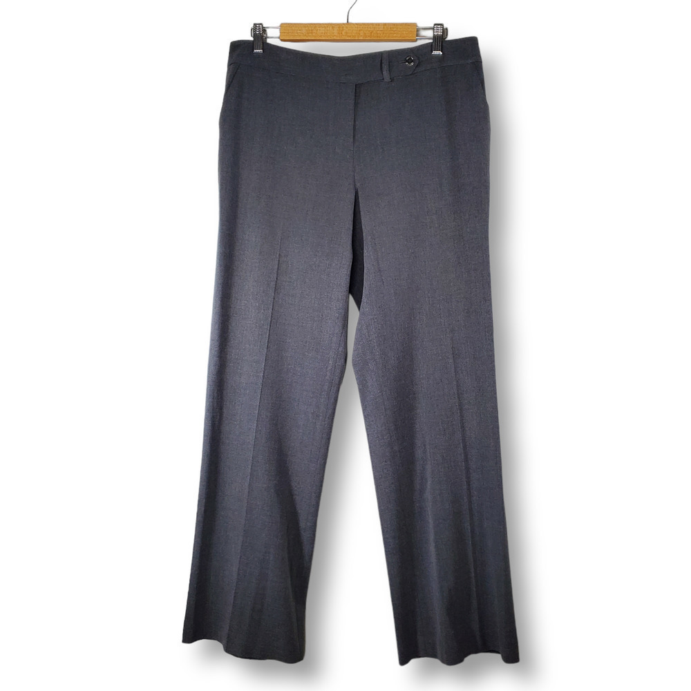 Calvin Klein Classic Fit Straight Leg Stretch Luxe Pants Charcoal Gray Size 12